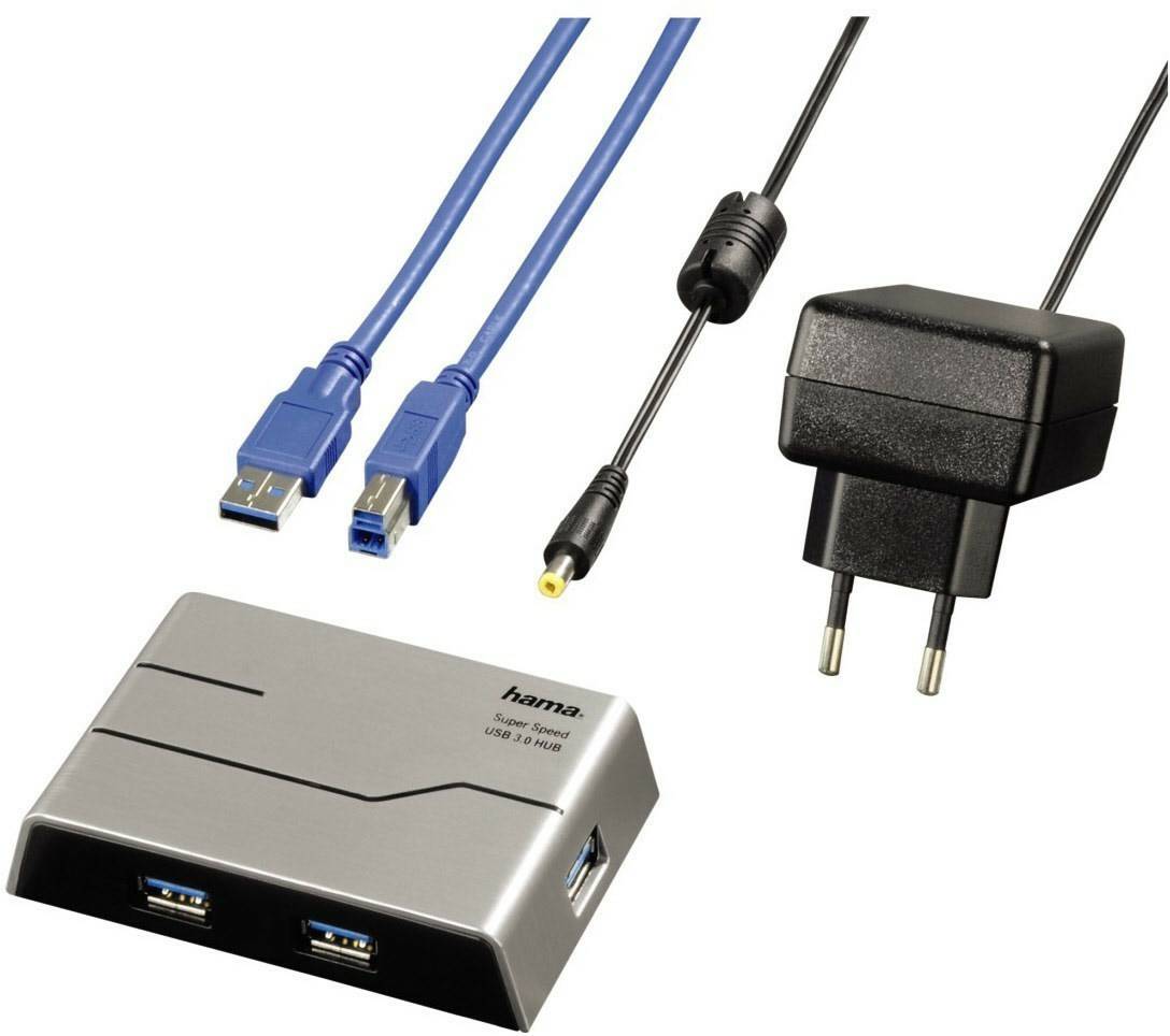 Hama 4 Port USB 3.0 Hub (00039879) Accesorios PC